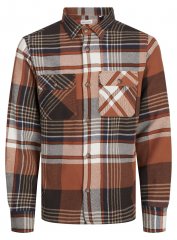 Jack & Jones Darren Flannel Overshirt hnědá