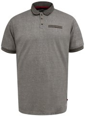 D555 Holyhead Texturované Polo Tričko s Náprsní Kapsou Šedá