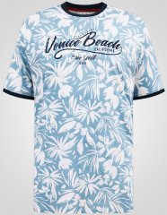 D555 Shoreham AO Printed Venice Beach Crew Neck T-shirt Blue