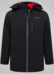 D555 Jamie Soft Shell Detachable Hood Padded Jacket Černá