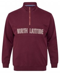 North Latitude Half Zip Mikina Vínová
