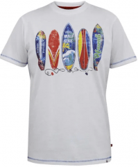 D555 Bridgford surf print tričko white