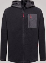 D555 Damien Micro Fleece Zip Through Hoody Černá/Šedá