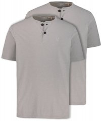 JP1880 708420 Tričko Henley 2 kusy Šedá melír