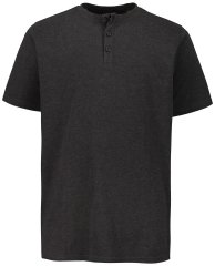JP1880 726695 Tričko Henley Tmavě šedá