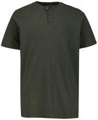JP1880 726695 Tričko Henley Tmavě olivová