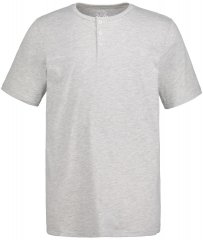 JP1880 726695 Tričko Henley Šedá melír