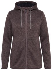 Ulla Popken 812880 Pletená fleecová bunda s teddy fleecem Taupe
