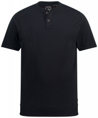JP1880 818628 Tričko Henley se střihem na bříško Černá