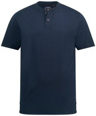 JP1880 818628 Tričko Henley se střihem na bříško Tmavě modrá