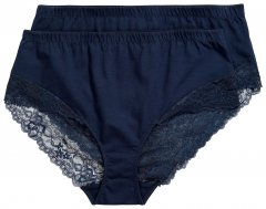 Ulla Popken 830094 Kalhotky s krajkou 2 ks Tmavě modrá