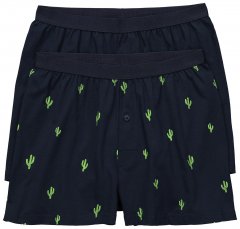 JP1880 837629 Boxerky FLEXNAMIC® s potiskem kaktusů Tmavě modrá 2 kusy