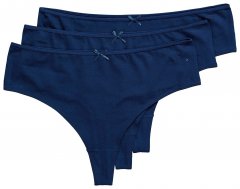 Ulla Popken 838637 Tanga kalhotky 3 ks Tmavě modrá