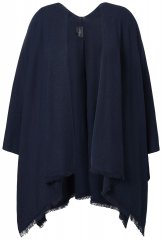 Ulla Popken 841117 Pletené oversize pončo s kamínky Tmavě modrá
