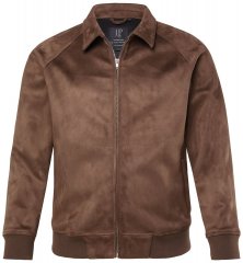 JP1880 846200 Bomber bunda v imitaci semiše Tmavě hnědá