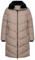 Ulla Popken 850041 Prošívaný kabát Taupe