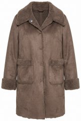 Ulla Popken 850251 Teddy kabát Světle hnědá