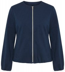 Ulla Popken 851040 Mikina na zip Tmavě modrá