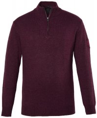JP1880 851428 Pletený svetr se zipem u krku Švestková TALL