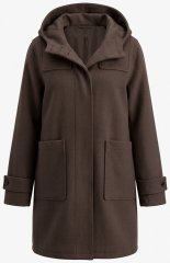 Ulla Popken 851803 Duffle coat Tmavě hnědá