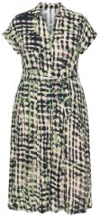 Ulla Popken 852257 Vzorované maxi šaty Taupe