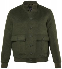 JP1880 852294 Bunda ze směsi vlny se stojáčkem Khaki zelená