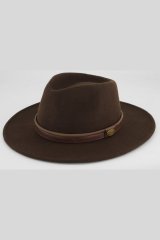 JP1880 853626 Vlněný klobouk Tmavě hnědá
