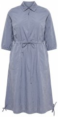 Ulla Popken 854413 Midi šaty se stahovací šňůrkou Šedá