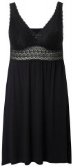 Ulla Popken 855428 Negližé s krajkou Černá