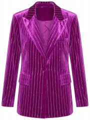 Ulla Popken 855499 Sametové sako s kamínky Purpurová