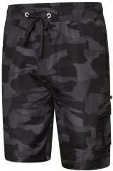 Kam Jeans 3010 camo print koupací šortky tmavě šedé