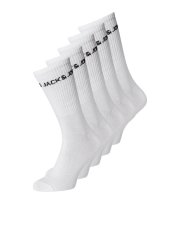 Jack & Jones Basic Logo Tenisové ponožky Bílá 5-pack
