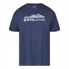 North Latitude Mountain T-Shirt V-Neck Námořnická modrá