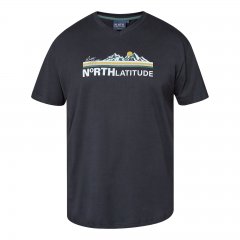 North Latitude Mountain T-Shirt V-Neck Černá