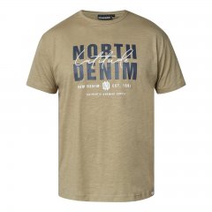 North Latitude T-Shirt Slub With Print Hnědá/ béžová