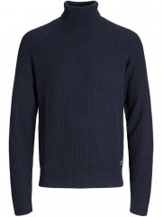 Jack & Jones Pannel Roll Neck Knit Pullover Sky Captain