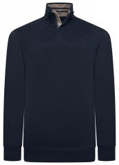 Kam Jeans 7092 Mikina s krátkým zipem Námořnická modrá