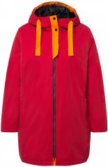 Ulla Popken HYPRAR Triple Function Contrast Trim Quilted Lining Jacket Salsa Red