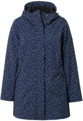 Ulla Popken Raindrop Print Longline Waterproof Jacket Navy