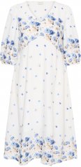 Kaffe Curve Rosa Midi Dress Blue Tones Border Flower
