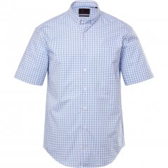 JP1880 Shirt Traditional Short Sleeve Checked Light Blue
