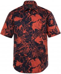 JP1880 Shirt Short Sleeve Linen Blend Red