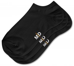 Motley Denim William 3-balení kotníkových ponožek Černá