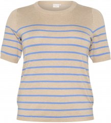 Kaffe Curve Lizzy Pruhovaný svetr Béžová/Modrá