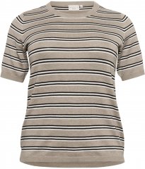 Kaffe Curve Lizzy Pruhovaný svetr Béžová/Černá