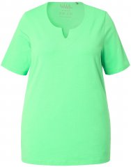 Ulla Popken Essential Notch Neck Stretch Tee Mint Green
