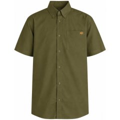 Motley Denim Zagreb Košile s krátkým rukávem Tmavé khaki