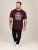 D555 Baldwin Grumpy Old Man Club Print Crew Neck T-shirt Burgundy/ Black Twist - Trička - Trička nadměrné velikosti - 2XL-14XL