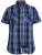 D555 Safford Short Sleeve Navy Check Shirt - Košile - Košile 2XL-10XL
