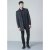 D555 Terry Checked Overcoat Charcoal - Bundy - Bundy Nadměrné Velikosti - 2XL-8XL